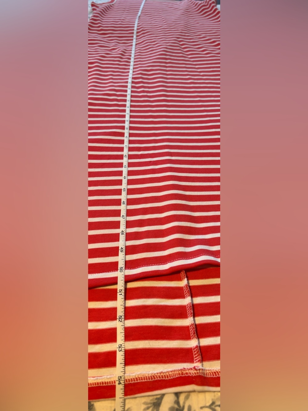 J. Crew Dress Women’s Medium Coral White Striped High Low Maxi Sleeveless AO477 - Picture 8 of 9